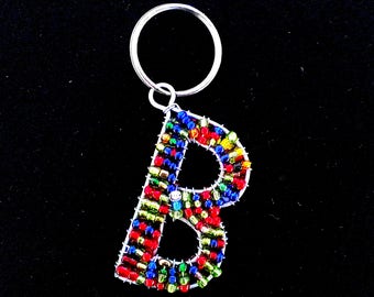Letter Keyring -Beaded