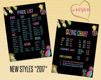 Price List and Size Chart - Home Office Approved Colors and Fonts - 18x24 inches and 8,5x11 inches -Mandala Design