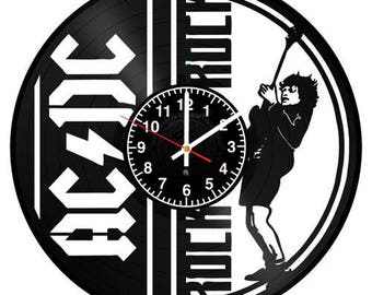 Ac dc vinyl clock | Etsy