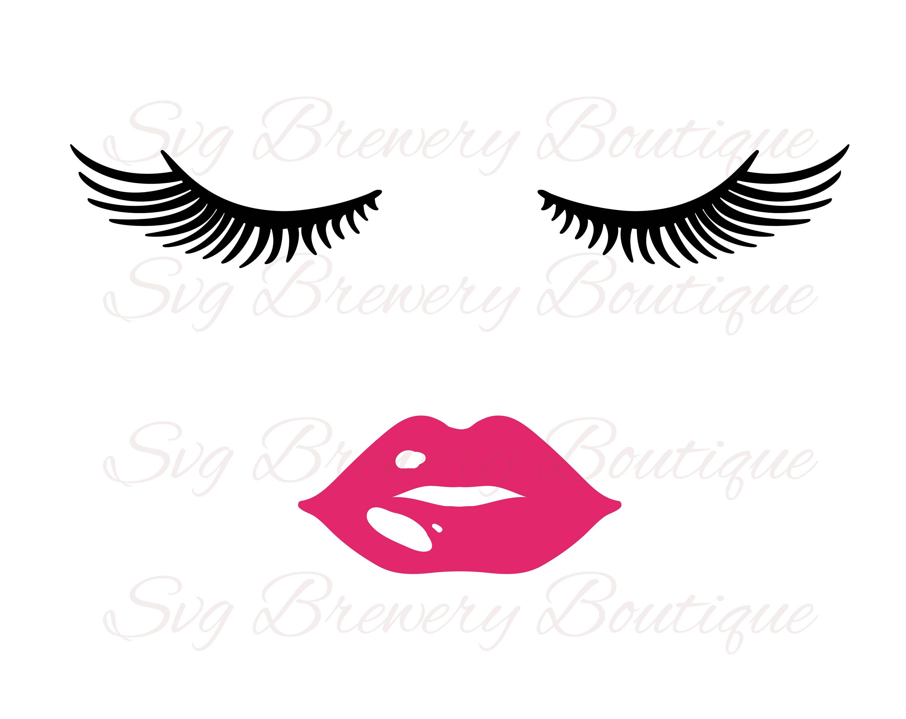 Download Eyelashes lips lashes face svg png dxf for cricut