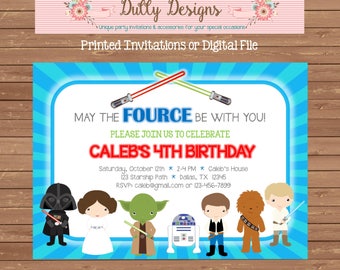 Star Wars Birthday Invitation, Star Wars Invitation, Star Wars Birthday Invite, Star Wars Party Invitation, Chalkboard Invitation
