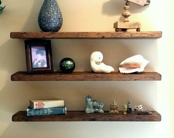 Any Length* Floating Shelves Reclaimed Wood Floating Shelf Wall Shelves Wood Shelves Rustic Shelf Wooden Shelves Kitchen Shelves Bathroom