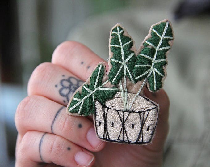 Brooch Cactus Pin Succulent Party Summer Outdoors Jewelry Botanical Cactus Lover Gift Nature Inspired Pin Embroidery Brooch Succulent Pin