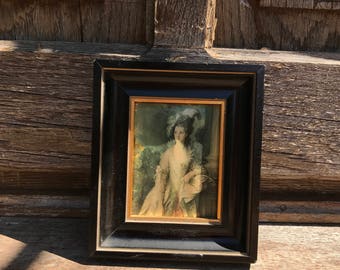 Vintage small tableau of Marie-Antoinette / Cabinet de Curiosités