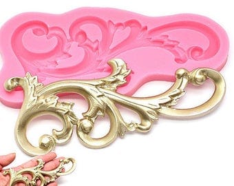 Vintage Scroll Filigree European Relief Silicone Mould Sugarcraft Fondant Fimo Chocolate