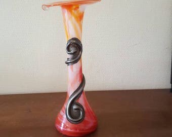 Molten glass signed "School Romanian goods"
