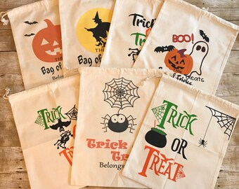 Personalized Halloween Sacks, Custom Name Halloween Sacks, Hallowen Candy Sacks, Halloween Themed Candy Sacks, Halloween Bags
