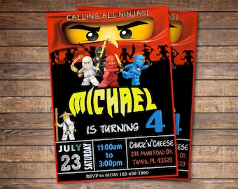 Ninjago / Ninjago Invitation / Ninjago Birthday Invitation / Ninjago Party / Lego Ninjago / Ninja / Lego Invitation / Ninjago Lego / Ninja