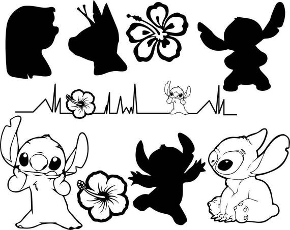 Lilo and Stitch Monogram Cutting Files and Clipart Svg Png