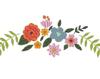 Floral decorated design, Flower machine embroidery design