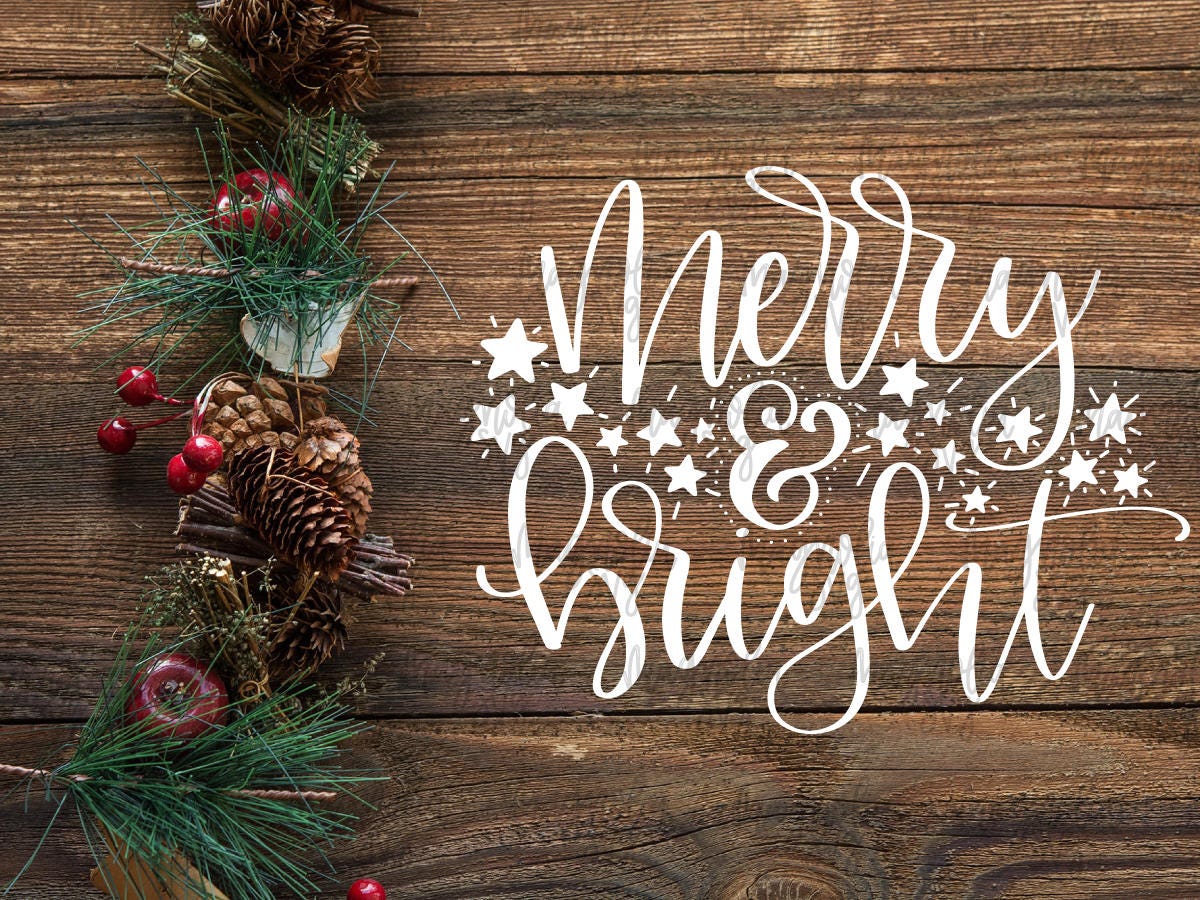 Download Merry and Bright Christmas SVG Merry and Bright SVG file with