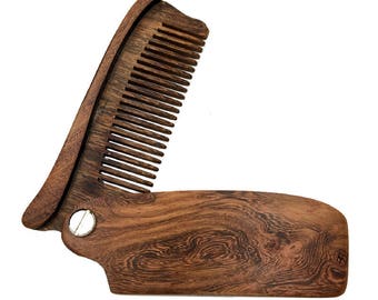 Premium Pocket Sandalwood Beard Comb - Best with Beard Oil