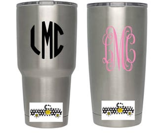 Monogram Yeti Decal, Women's Yeti Decal, Vinyl Monogram Decal for Yeti, Vine Monogram for Yeti, Yeti Decal Monograms, DECAL ONLY