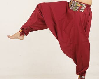 Harem pants maroon yoga pant trouser NEPALI pocket pyjamas