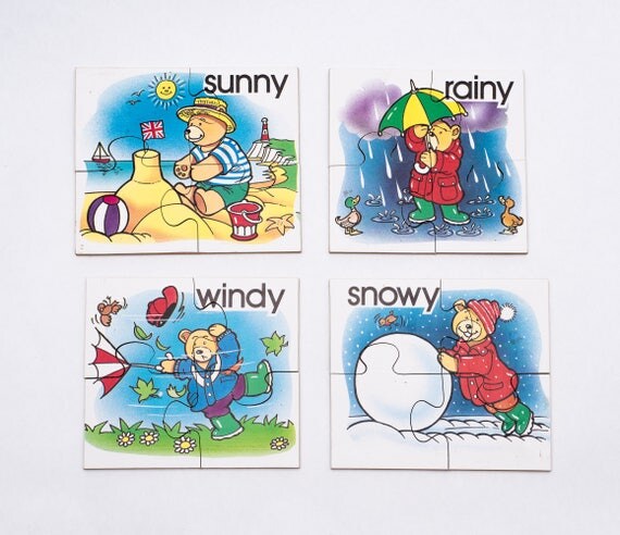 Wooden Educational Childrens Weather and Seasons Jigsaw Puzzle