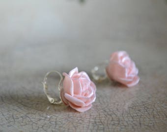 earrings with roses, wedding accessories