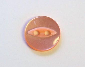 Button eye fish 11mm x 100 peach 2 holes - 001470