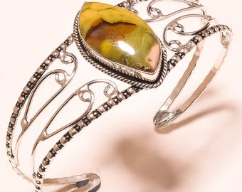 Rain forest jasper Cuff Bracelet