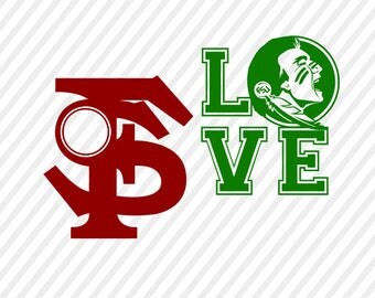 fsu seminoles love svg, fsu monogram digital file, cricut file, silhouette files, svg cutting files, dxf file, instant download seminoles