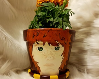 Ron Weasley hand painted clay pot