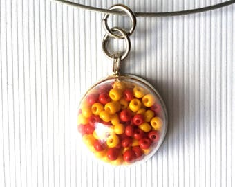 NECKLACE AND ITS HAND BLOWN GLASS PENDANT 20MM