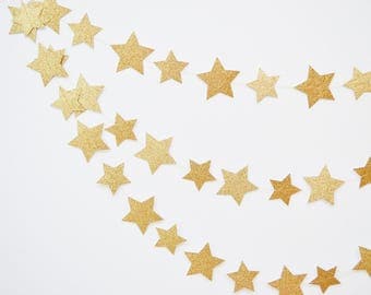 star garland, gold star garland, wedding garland, paper garland, star banner, twinkle little star, star bunting, gold wedding decor