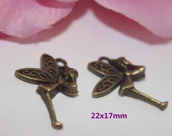 5 pendant, Bronze fairy 22x17mm - SK02667