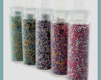 Micro bottles multicolored beads - 5 pcs of 4 cm in height.