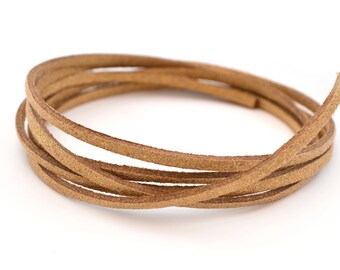 golden brown suede 3mm flat cord 50cm
