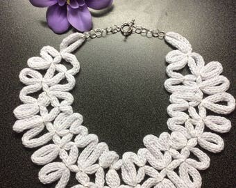 Unique handmade knitting necklace