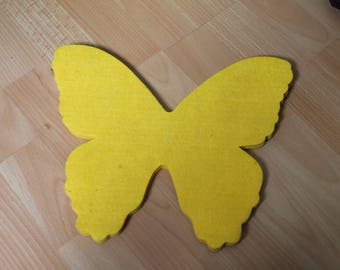 Butterfly shape decoration in yellow felt