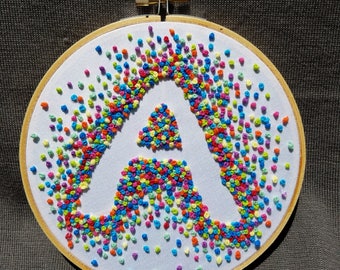 A-Hand Embroidered Hoop Art