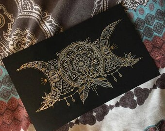 Original triple moon goddess illustration