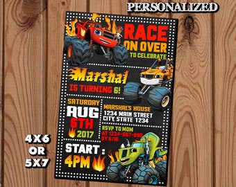 Blaze and the Monster Machines,Blaze and the Monster Machines Invitation,Blaze and the Monster Machines Birthday,Monster Truck Invite
