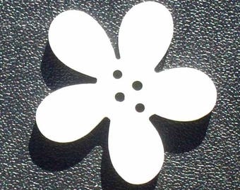 1 50mm white orchid flower button