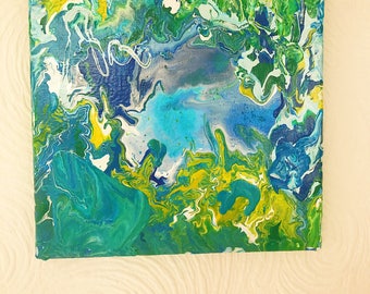 Acryl pour mini,acryl, pouring, dirtypour,blue