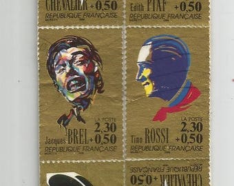 Bookmarks made with a series of french postage stamps from 1990
