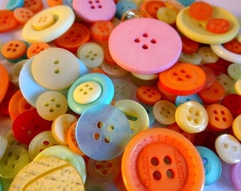 Assorted 160 colorful buttons - sewing - embellishment - scrapbooking