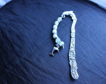 soothing Aqua marine stone Dolphin bookmark