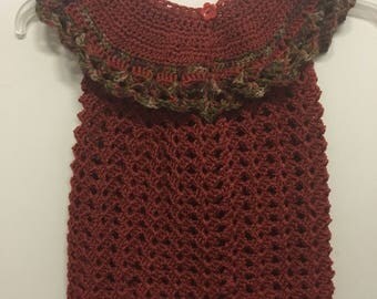Crocheted 12-16 month "My First Thanksgiving" Dress