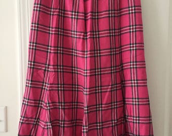 Pink plaid skirt | Etsy