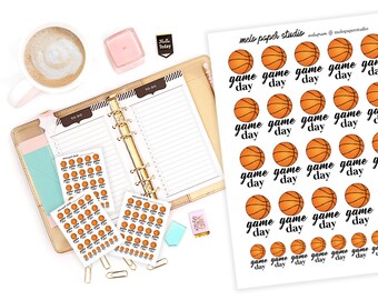 Quarter Sheets Basketball Game Day / Sports / Activities / Erin Condren / Planner / Bullet Journal / TN / Travelers Notebook / Planning