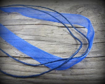 1 organza Choker blue 3mm - 45 cm
