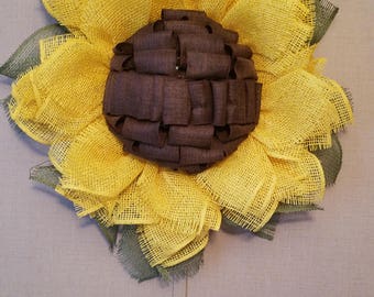 Sunflower wall decor, Burlap Sunflower Wreath - Handmade Summer/Fall Wreath, front door, home deco