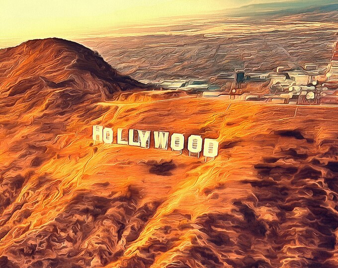 Hollywood print, Los Angeles Hollywood canvas, California Poster, canvas, Interior decor, print poster, USA picture, art picture, gift