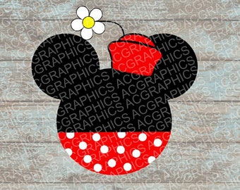 Retro Minnie Mouse Head SVG, DXF, JPEG, and Studio Downloads