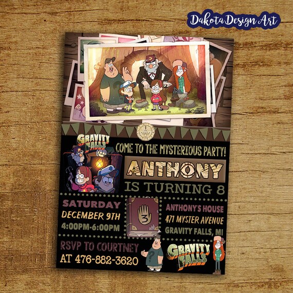 Gravity Falls Birthday Invitation Gravity Falls Invitation