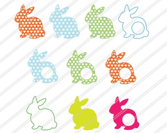 Bunny Monogram SVG Bunny Ears and Feet Easter Monogram SVG