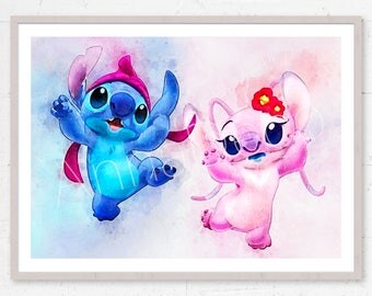 Stitch And Angel Poster