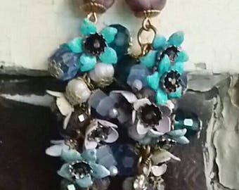 Wisteria Vine Earrings III ... purple and blue for your ears from Wendy Baker